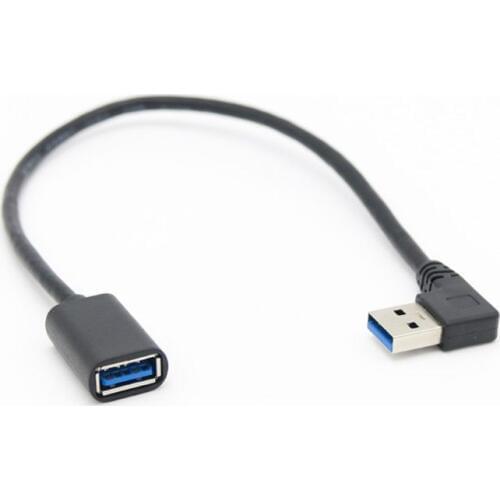 90 Degree Right Angle Super Speed USB 3.0 Male to Female Extension Cable Cord Adapter 30CM/60CM