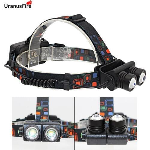 Uranusfire 3000LM Rechargeable LED Headlamp 18650 torch Flashlight high power XPE-T6 headlight Fishing Hunting Light