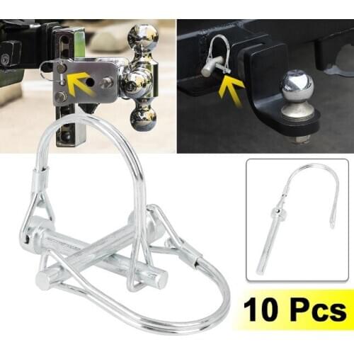 X Autohaux 10pcs 6mm 8mm 6.3mm Diameter Car Boat D Shape Trailer Shaft Locking Safety Coupler Pin