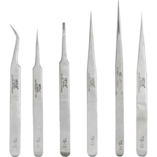 1pcs Lashes Tweezer Stainless Steel Industrial Anti-static Tweezers False Mink Eyelash Extension Tools