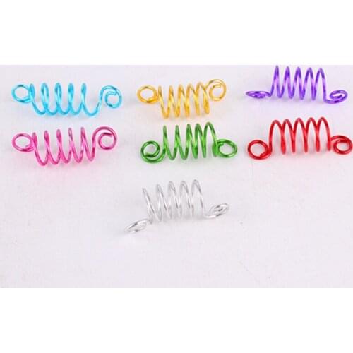 10pcs Spring Metal Hair Rings Beads Cuffs Tubes Charms Hair Tools Dread Hair Braids Braiding Hair Tools Decoration Accessories