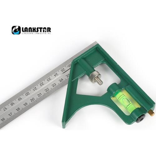 100% new 300mm Combination Square Angle Ruler 45/90 Degree With Bubble Level Multi-functional Measuring Tools real box