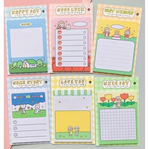 30 Sheets Sunny Girls & Animals Planer To Do List Sticky Note Memo Pads Stationery Notepad