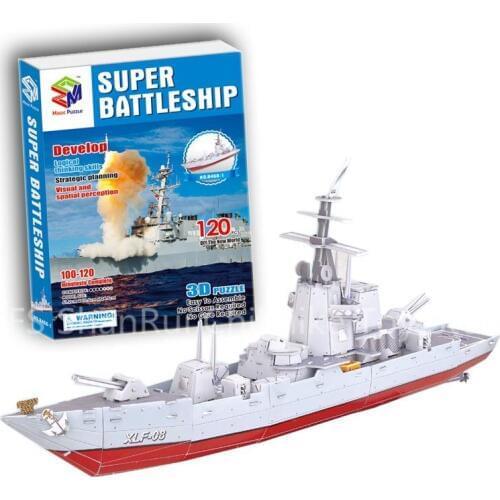 Hot sale warship paper 3d model toys puzzles for kids educational ship models