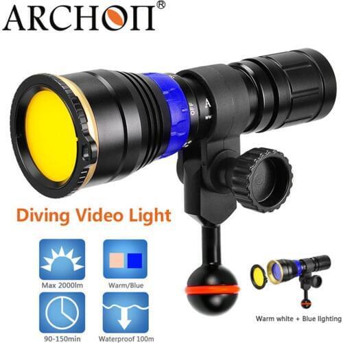 ARCHON DL01 WL07 Underwater Spotlight 10* Cree XP-E D4 wavelength 455nm blue light diving flashlight dive torch