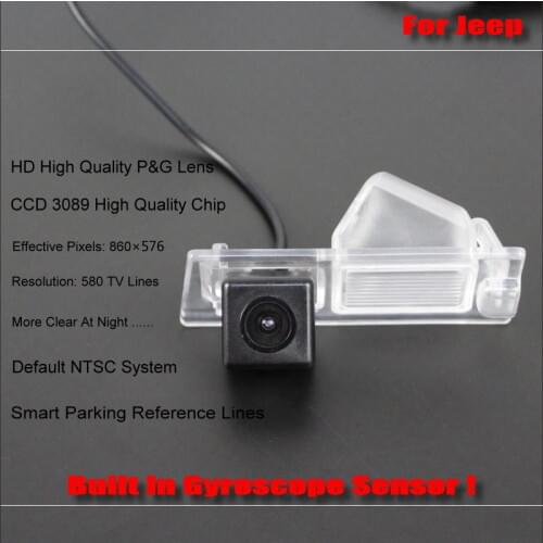 Auto Rear Camera For Jeep Cherokee (KL) 2014 Intelligent Parking Tracks Reverse Backup NTSC RCA AUX HD CCD SONY CAM