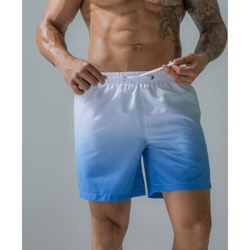 2021 New Quick Dry Summer Mens Swimwear Gradient Print Beach Board Shorts Briefs for Man Swim Trunks Swimming Shorts Beachwear