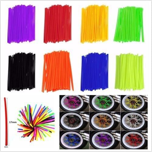 36Pcs Motorcycle Dirt Bike Wheel Rim Spoke Skins Covers Wrap Tubes Decor Protector Kit Motorcycle protection Car styling