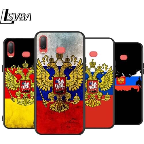 Russia Flag Map for Samsung Galaxy A9 A8 Star A750 A7 A6 A5 A3 Plus 2018 2017 2016 Black Phone Case Soft Cover