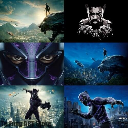 Black Panther Marvel Superhero Movie Wall Art Canvas Painting Posters and Prints Room Decor Pictures for Kids Home Decoration