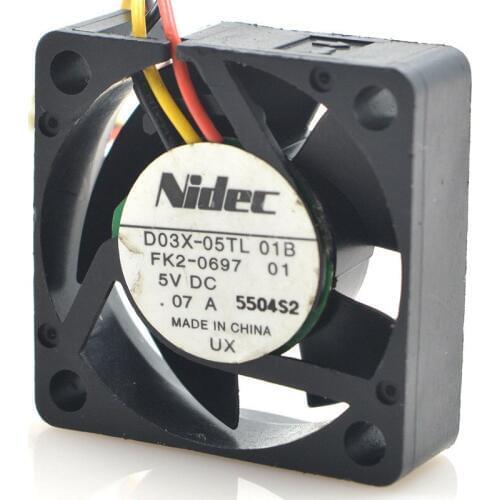 FOR NIDEC D03X-05TL 5V 0.07A 3010 3CM 3 Wire with Speed Measuring Double Ball Heat Dissipation Fan