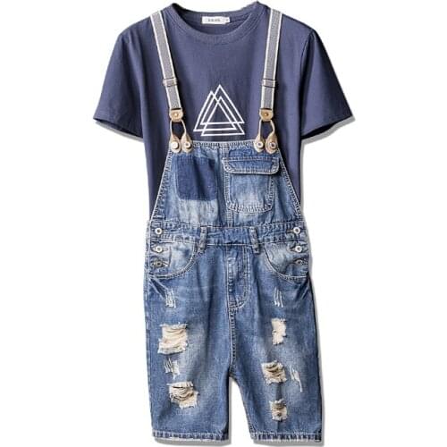 Summer mens shorts denim ripped jeans jacket casual retro high quality hip hop street clothing ripped pants