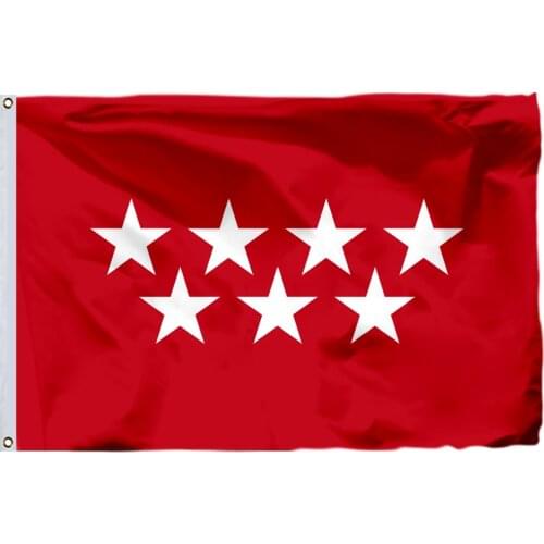 Spain Community Madrid Flag 90x150cm 3x5ft 100D Polyester Double Stitched High Quality Free Shipping 60x90cm 21x14cm Banner