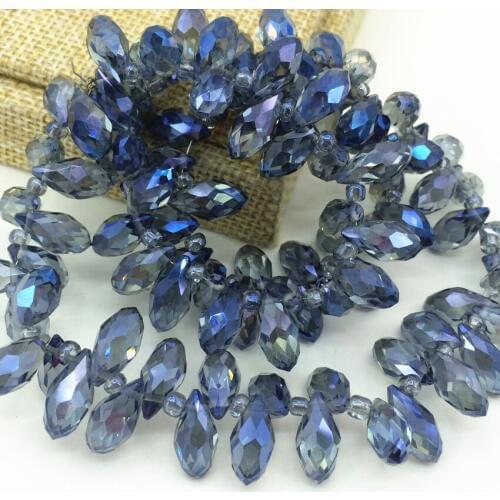 Jewelry making 90pcs multicolor glass crystal 6*12mm teardrop waterdrop shape loose spacers accessories beads diy findings B2877