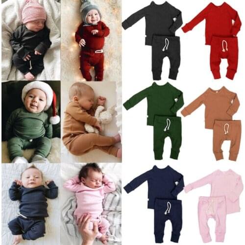 0-2Y Toddler Newborn Infant Baby Girls Boys Clothing Set Autumn Long Sleeve T-shirt+ Lace-up Pants Outfits Unisex Baby Costumes