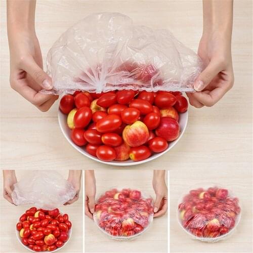Kitchen Reusable Food Cover Plastic Wrap Elastic Food Lids For Fruit Bowls Cups Caps Storage Kitchen Fresh Keeping Saver Bag