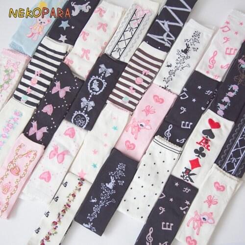 Cute Womens Lolita Over-knee Stockings 100% Cotton Thigh High Long Stockings Poker Bows Tie Heart Good Qaulity