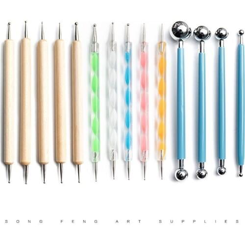 Mandala Tools 14 Pieces Set Painting Template Embellishment Clay Carved Indentation Diy Graffiti Pottery & Ceramics Tools