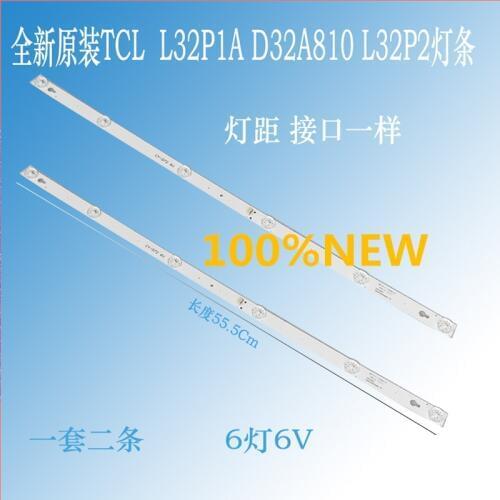 2 pcs/Lot 100% new 32inch LCD TV backlight strip for TCL L32P1A L32F3301B 32D2900 32HR330M06A8V1 4C-LB3206 6leds each lamp 6v