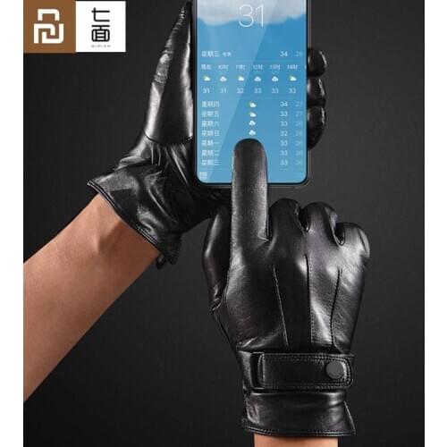 2019 Newst Qimian Lambskin Gloves All Touch Screen Gloves Spanish Raw Winter Autumn Thicken Warm unisex for outside