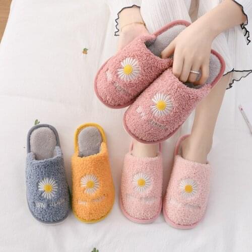 New style cotton slippers Womens autumn and winter home non-slip couples home plush warm cotton slippers