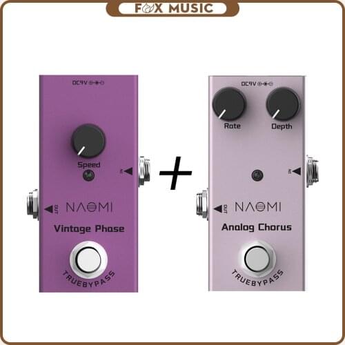 Electric Guitar Effect Pedals Vintage Phase+Analog Chorus Multi Effects DC 9V True Bypass Pedal Daisy Chain 1 to 3 Cable