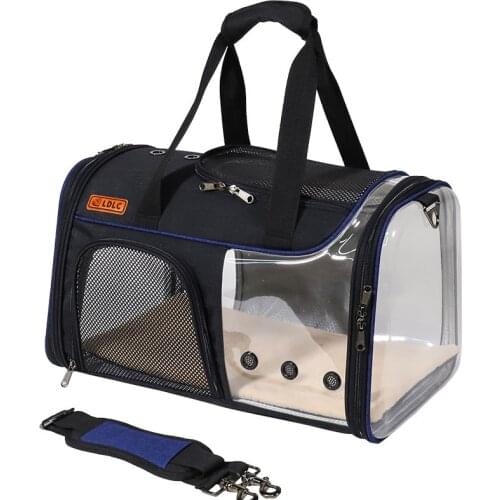 Transparent Portable Pet Bag Folding Visual Pet Diaper Cat Bag Soft Sided Pet Travel Carrying Handbag Under Seat Compatibility