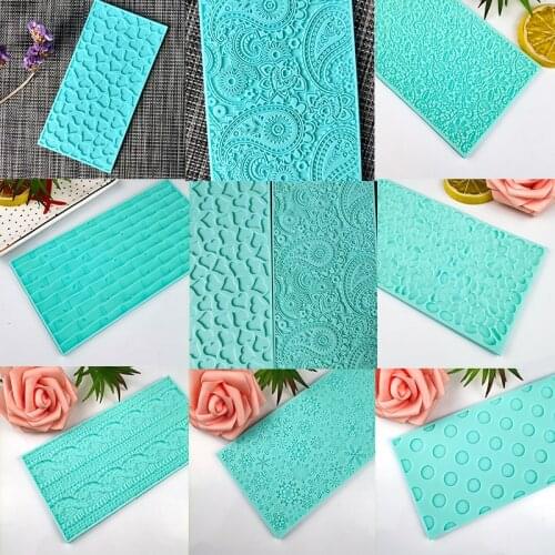 PRZY Lace Mold Mat Silicone Soap Fatima Love Polka Dot Snowflake Bamboo Coffee Bean Wool Fondant Cake Decoration DIY Moulds