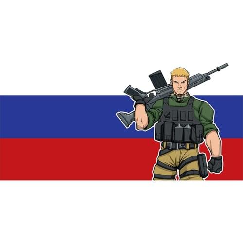 Rulemylife Russian soldier flag background vinyl creativity stickers for Passat B6, Lada, car decoration