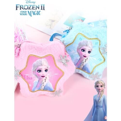 Disney Frozen Elsa Plush Backpack For Children Cartoon Mini Backpack Kids Crossbody Cosmetic Bag Handbag For Girls Birthday Gift