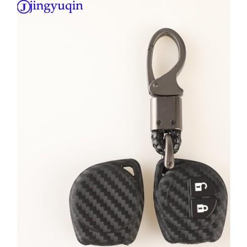 Jingyuqin Carbon Silicone Car Key Case Cover For Suzuki Igins Alto SX4 Vauxhall Agila 2005-2010 Styling NEW Arrival