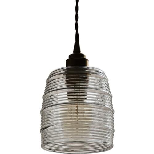 Nordic Loft Decor Retro LED Pendant Light Antique Brass Glass Hanging Lamp Dining Room Indoor Lighting Droplight Luminaire