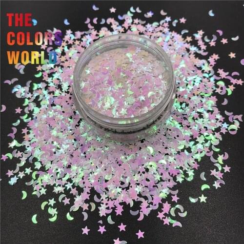 TCT-550 Mix Moon And Star Nails Glitter Nail Art Decoration arcoíris Body Art arte de uñas Tumbler Crafts Festival Accessories