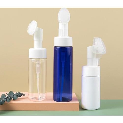 High Quality Plastic Portable Shampoo Suds Pump Travel Soap Foaming Mousse Spray Bottle With Dispenser Brush 100ml 150ml 200ml