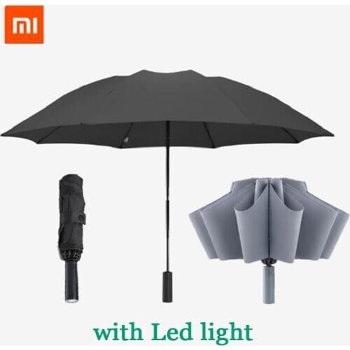 Xiaomi mijia 90Fun Automatic Reverse Folding Umbrella Led Luminous 10M Windproof Wind Resistant Umbrella UPF50+ Anti UV Smart