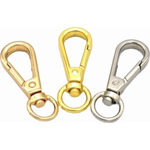 10mm Swivel Clasp Lobster Clasp Claw Push Gate Trigger Clasps Swivel Snap Hooks for key ring keychains bag stuff - 8pcs