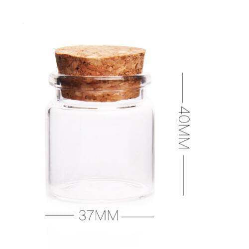 1000pcs New 37x40x27mm 20ml Cute Glass Vials Glass Bottles with Corks Small Glass Jars Gift Bottles Factory Wholesale