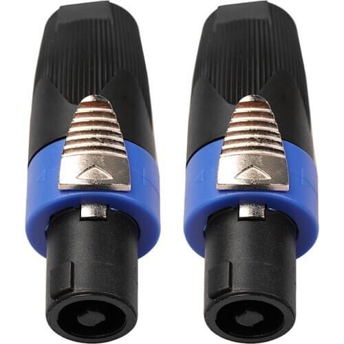 2Pcs 4 Pole Speaker Plug Twist Lock Cable Connector for NEUTRIK Type NL4FC Speakon 4 Pole Plug Male Audio SPK Connectors