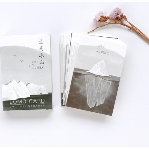 28 sheets/Set Creative Iceberg series Mini Lomo Postcard /Greeting Card/Birthday Letter Envelope Gift Card Message Card