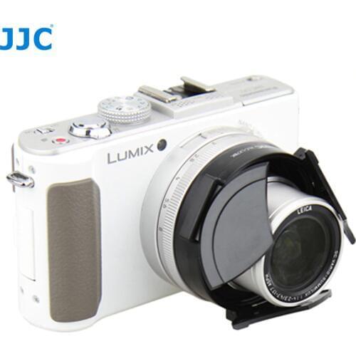 JJC Camera Auto Lens Cap for PANASONIC DMC-LX7/Leica D-Lux6 Black Silver Self-Retaining Automatic Protector