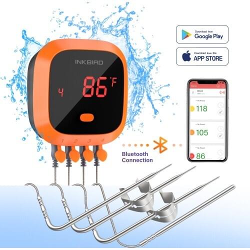 Inkbird IBT-4XC Wireless Rechargabale BBQ Thermometer with 4 Probes For Cooking Meat Food Oven Grilling Thermometer With Timer