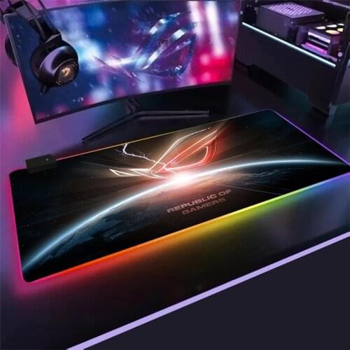 Large RGB Asus Gaming Mousepad Game Slipmat RGB Led Setup Gamer Decoration Cool Glowing keyboard mouse pad laptop mouse pad mat