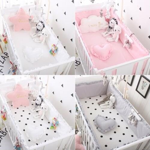 Baby Bed Bumper Thick Soft Crib Protector For Newborns Baby Room Decoration Kids Cot Cushion Pillows Toddler Bedding Set