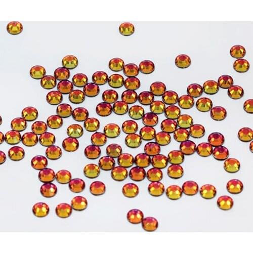 SS3-SS30 red flame diy nail decoration non hot fix rhinestones back fake diamond clothing drill stones making beads