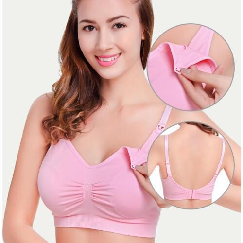 Seamless Elastic Maternity Nursing Bra Wire Free Push Up Pregnant Women Sports Underwear B C D E Plus Size Breast Feeding Bra