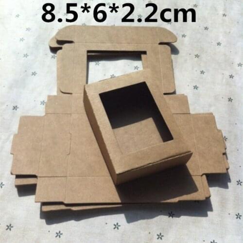 DHL free shipping 8.5*6*2.2CM,Kraft Paper Gift Craft Box with Window Box Handmade Soap Packaging Box 200pcs/lot