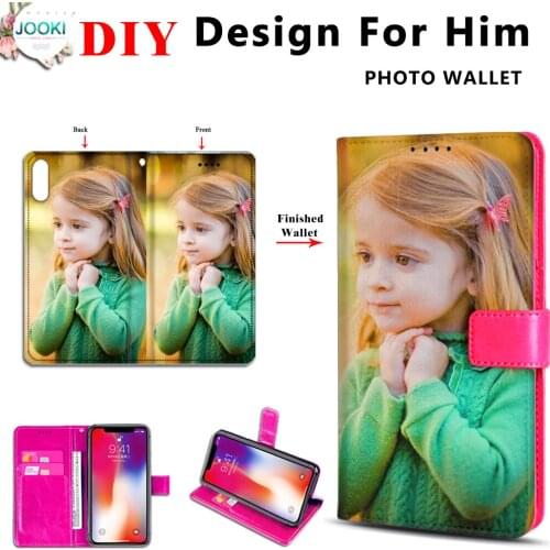 Redmi Note 8T luxury DIY pattern flip cover wallet leather Case ForXiaomi Redmi Note 8T handmade card holder Custom wallet case