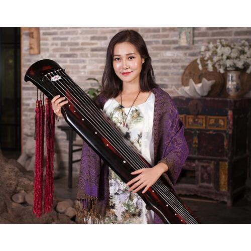 Cinnabar guqin fu xi Type Lyre Chinese 7 Strings Ancient Zither Chinese Musical Instruments zither 100% solid AAA fir wood Guqin