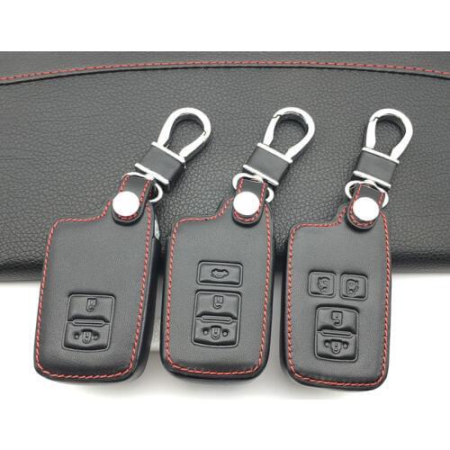 For Toyota Camry Corolla Avalon Rav4 Land Cruiser Leather Car Remote Key Holder Protector 2/3/4 Buttons Key Fob Shell Cover Case