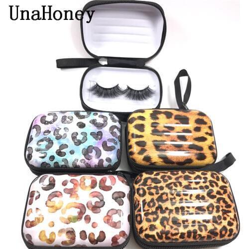 Mini Leopard print Christmas Iron Suitcase Eyelashes Packing Box Mink Lash Tray Creative Luggage Style Lashes Storage Case Tool